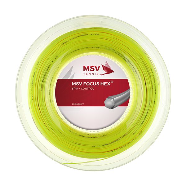 MSV Focus HEX® Tennis String 200m 1,27mm neon yellow